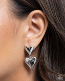 Heart Habitat - Black Post Earrings - Paparazzi Accessories Post Earrings Bedazzle Me Pretty Mobile Fashion Boutique