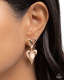Heart Habitat - Gold Post Earrings - Paparazzi Accessories Post Earrings Bedazzle Me Pretty Mobile Fashion Boutique