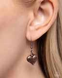 Heart Hangout - Copper Necklace - Paparazzi Accessories Necklace Bedazzle Me Pretty Mobile Fashion Boutique