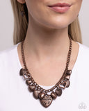 Heart Hangout - Copper Necklace - Paparazzi Accessories Necklace Bedazzle Me Pretty Mobile Fashion Boutique