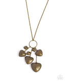 Heart Haul - Brass Necklace - Paparazzi Accessories Necklace Bedazzle Me Pretty Mobile Fashion Boutique