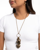 Heart Haul - Brass Necklace - Paparazzi Accessories Necklace Bedazzle Me Pretty Mobile Fashion Boutique