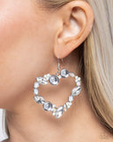 Heart Hierarchy - White Earrings - Paparazzi Accessories Earrings Bedazzle Me Pretty Mobile Fashion Boutique