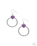 Heart Holiday - Purple Earrings - Paparazzi Accessories Earrings Bedazzle Me Pretty Mobile Fashion Boutique