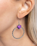 Heart Holiday - Purple Earrings - Paparazzi Accessories Earrings Bedazzle Me Pretty Mobile Fashion Boutique