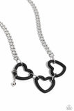 Heart Homage - Black Necklace - Paparazzi Accessories Necklace Bedazzle Me Pretty Mobile Fashion Boutique