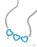 Heart Homage - Blue Necklace - Paparazzi Accessories Necklace Bedazzle Me Pretty Mobile Fashion Boutique
