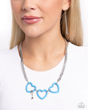 Heart Homage - Blue Necklace - Paparazzi Accessories Necklace Bedazzle Me Pretty Mobile Fashion Boutique
