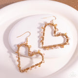 HEART of Your World - Gold Earrings - Paparazzi Accessories Earrings Bedazzle Me Pretty Mobile Fashion Boutique