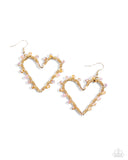 HEART of Your World - Gold Earrings - Paparazzi Accessories Earrings Bedazzle Me Pretty Mobile Fashion Boutique
