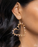 HEART of Your World - Gold Earrings - Paparazzi Accessories Earrings Bedazzle Me Pretty Mobile Fashion Boutique