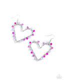 HEART of Your World - Pink Earrings - Paparazzi Accessories Earrings Bedazzle Me Pretty Mobile Fashion Boutique