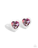Heart-Pounding Haute - Pink Post Earrings - Paparazzi Accessories Post Earrings Bedazzle Me Pretty Mobile Fashion Boutique