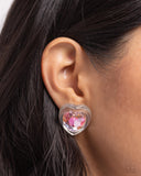 Heart-Pounding Haute - Pink Post Earrings - Paparazzi Accessories Post Earrings Bedazzle Me Pretty Mobile Fashion Boutique