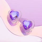 Heart-Pounding Haute - Purple Post Earrings - Paparazzi Accessories Post Earrings Bedazzle Me Pretty Mobile Fashion Boutique