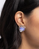Heart-Pounding Haute - Purple Post Earrings - Paparazzi Accessories Post Earrings Bedazzle Me Pretty Mobile Fashion Boutique