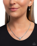 Heartbroken Bling - White Necklace - Paparazzi Accessories Necklace Bedazzle Me Pretty Mobile Fashion Boutique