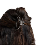 Heartfelt Hint - Silver Hair Clip - Paparazzi Accessories Hair Clip Bedazzle Me Pretty Mobile Fashion Boutique