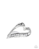 Heartfelt Hint - Silver Hair Clip - Paparazzi Accessories Hair Clip Bedazzle Me Pretty Mobile Fashion Boutique