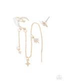 Heaven Struck - Gold Post Earrings - Paparazzi Accessories Post Earrings Bedazzle Me Pretty Mobile Fashion Boutique