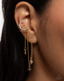 Heaven Struck - Gold Post Earrings - Paparazzi Accessories Post Earrings Bedazzle Me Pretty Mobile Fashion Boutique