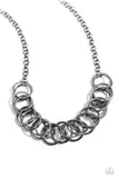 Heavy Metal Hero - Black Necklace - Paparazzi Accessories Necklace Bedazzle Me Pretty Mobile Fashion Boutique