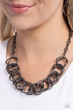 Heavy Metal Hero - Black Necklace - Paparazzi Accessories Necklace Bedazzle Me Pretty Mobile Fashion Boutique