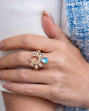 Heirloom Heaven - Gold Ring - Paparazzi Accessories Ring Bedazzle Me Pretty Mobile Fashion Boutique