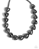 Hello Heartstrings - Black Necklace - Paparazzi Accessories Necklace Bedazzle Me Pretty Mobile Fashion Boutique