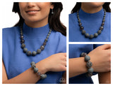 Hematite Hallmark - Silver Complete Look  - Paparazzi Accessories Bedazzle Me Pretty Mobile Fashion Boutique