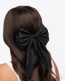 Here We BOW Again - Black Hair Clip - Paparazzi Accessories Hair Clip Bedazzle Me Pretty Mobile Fashion Boutique