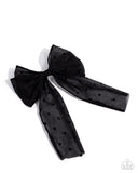 Here We BOW Again - Black Hair Clip - Paparazzi Accessories Hair Clip Bedazzle Me Pretty Mobile Fashion Boutique