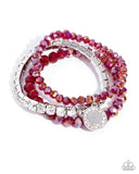 Heroic Haute - Red Bracelet - Paparazzi Accessories Bracelet Bedazzle Me Pretty Mobile Fashion Boutique
