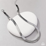 Herringbone Haute - Silver Choker Necklace - Paparazzi Accessories Necklace Bedazzle Me Pretty Mobile Fashion Boutique