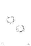 Hey, Hot CUFF! - Silver Cuff Earrings - Paparazzi Accessories Post Earrings Bedazzle Me Pretty Mobile Fashion Boutique
