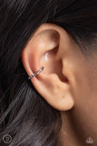 Hey, Hot CUFF! - Silver Cuff Earrings - Paparazzi Accessories Post Earrings Bedazzle Me Pretty Mobile Fashion Boutique