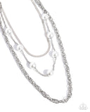 High-Class Haute - White Necklace - Paparazzi Accessories Necklace Bedazzle Me Pretty Mobile Fashion Boutique