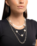 High-Class Haute - White Necklace - Paparazzi Accessories Necklace Bedazzle Me Pretty Mobile Fashion Boutique