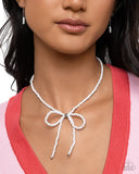 High-Class Hype - White Necklace - Paparazzi Accessories Necklace Bedazzle Me Pretty Mobile Fashion Boutique