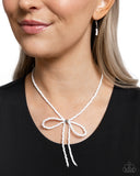 High-Class Hype - White Necklace - Paparazzi Accessories Necklace Bedazzle Me Pretty Mobile Fashion Boutique