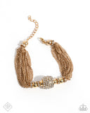 High-Handed Haute - Gold Bracelet - Paparazzi Accessories Bracelet Bedazzle Me Pretty Mobile Fashion Boutique