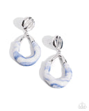 High-Sheen Swirls - Blue Post Earrings - Paparazzi Accessories Post Earrings Bedazzle Me Pretty Mobile Fashion Boutique