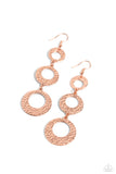 High Society Stunner - Copper Earrings - Paparazzi Accessories Earrings Bedazzle Me Pretty Mobile Fashion Boutique