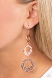 High Society Stunner - Copper Earrings - Paparazzi Accessories Earrings Bedazzle Me Pretty Mobile Fashion Boutique