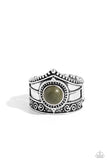 Highland Plains - Green Ring - Paparazzi Accessories Ring Bedazzle Me Pretty Mobile Fashion Boutique