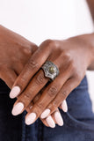 Highland Plains - Green Ring - Paparazzi Accessories Ring Bedazzle Me Pretty Mobile Fashion Boutique