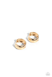 Hinged Halftime - Gold Earrings - Paparazzi Accessories Earrings Bedazzle Me Pretty Mobile Fashion Boutique