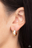 Hinged Halftime - Gold Earrings - Paparazzi Accessories Earrings Bedazzle Me Pretty Mobile Fashion Boutique