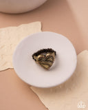 Hint of Heartbreak - Brass Ring - Paparazzi Accessories Ring Bedazzle Me Pretty Mobile Fashion Boutique