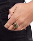 Hint of Heartbreak - Brass Ring - Paparazzi Accessories Ring Bedazzle Me Pretty Mobile Fashion Boutique